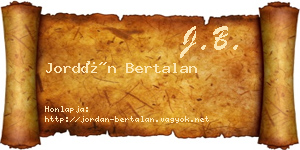 Jordán Bertalan névjegykártya