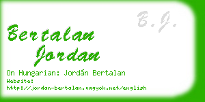 bertalan jordan business card