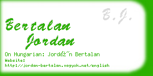 bertalan jordan business card